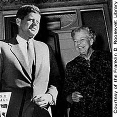 John Kennedy and Eleanor Roosevelt