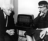 [photo: ER visiting Prime Minister Ben Gurion, Israel, 1959]