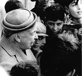 [ER visiting camp for Jewish children from Morroco enroute to Israel, (Campous, France, 1955)]