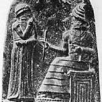 image: upper part of the stela of Code of Hammurabi