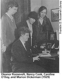 [picture: Eleanor Roosevelt, Nancy Cook, Caroline O'Day, and Mariona Dickerman (1929)]