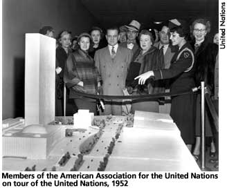 [picture: Members of the American Association for the United Nations on tour of the UN, 1952]  