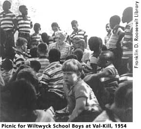 [picture: Picnic for Wiltwyck School Boys at Val-Kill, 1954]