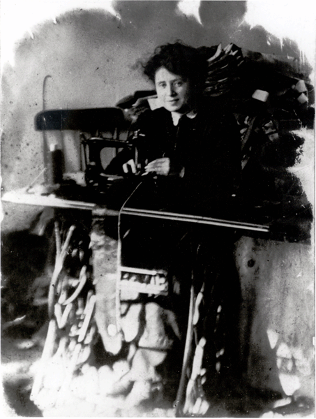 Young Rose Schneiderman Sewing Cap Linings, 1908