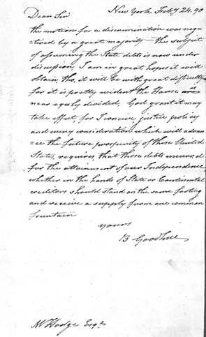 Letter of Rep. Goodhue to Michael Hodge