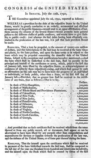 Senate Committee Report, July 12, 1790