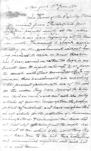 Letter of Rep. Baldwin of Georgia to Governor Telfair