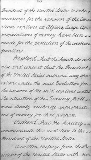 Senate Resolution, March 3, 1791
